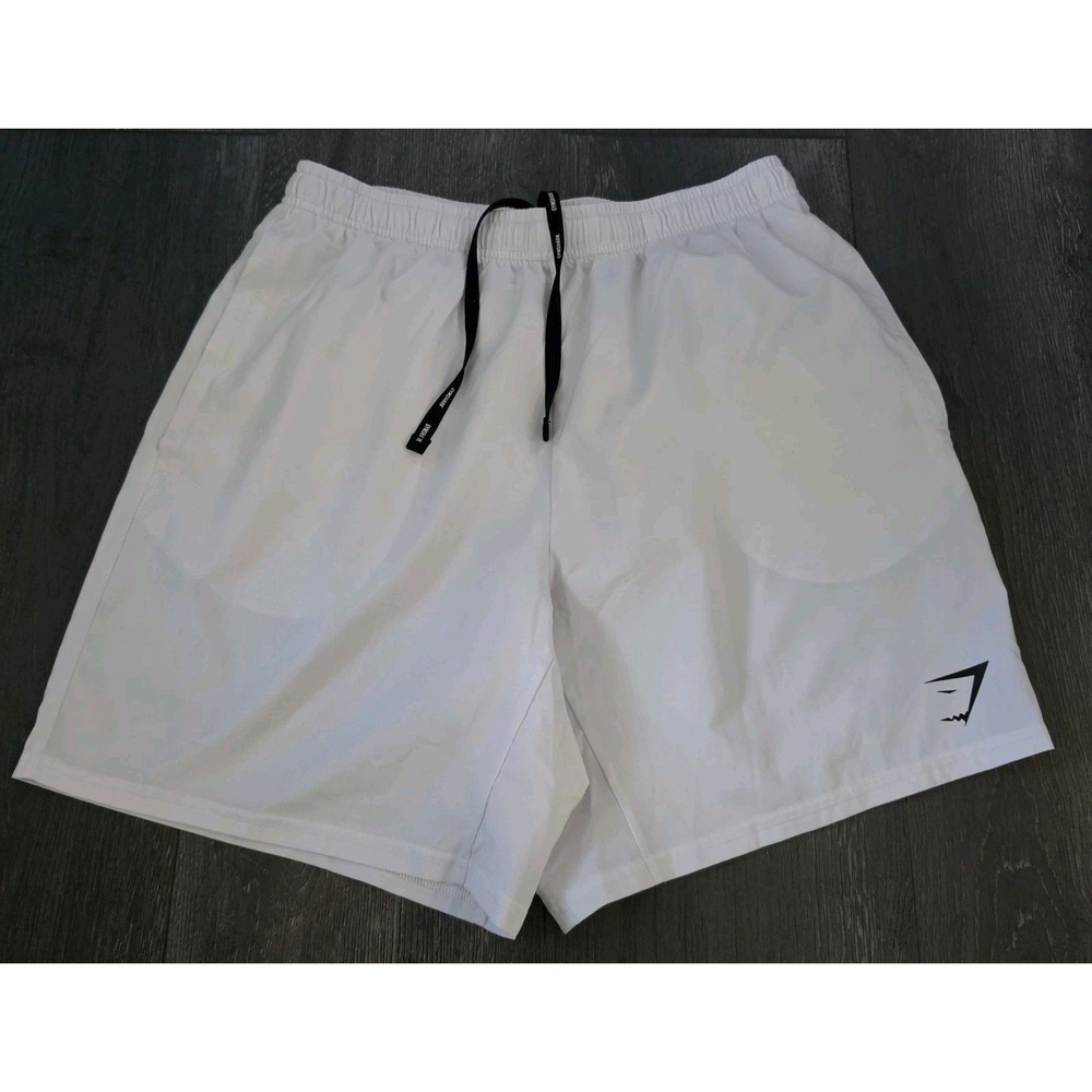 Gymshark Arrival 7 Shorts Men M White Training Running Lightweight Stretch Woven